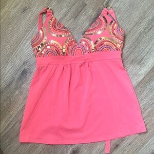 Victoria's Secret Pink and Orange Embellished Bustier Tank Top